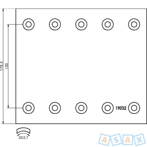 Накладка тормозной колодки BPW 420х180 стандарт (19032) комплект на ось (8шт.) TEXTAR